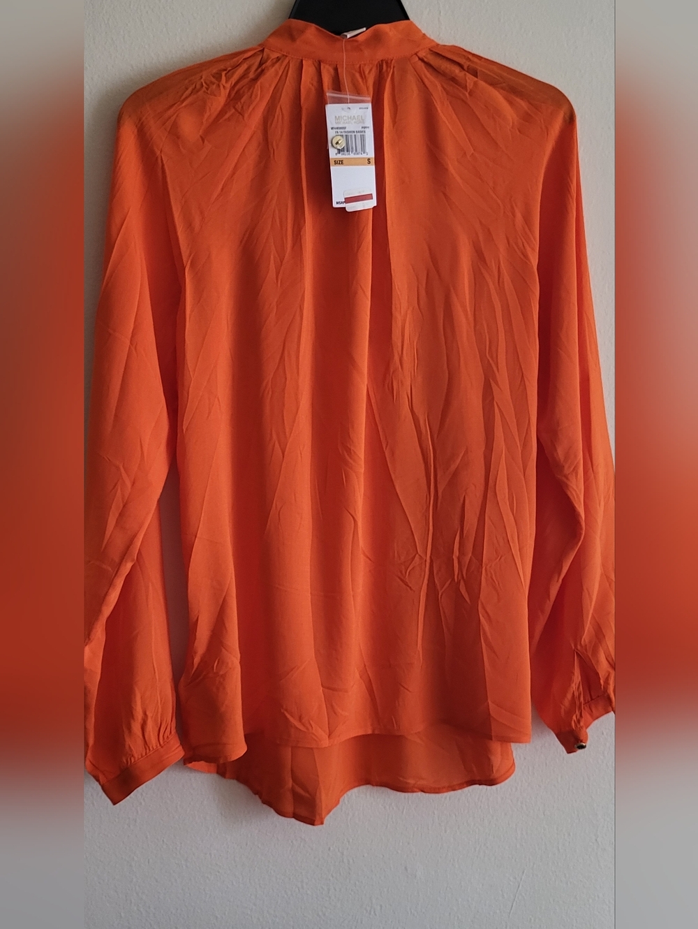 Michael kors orange blouse Lace-detail Size S Nwt - Picture 2 of 10